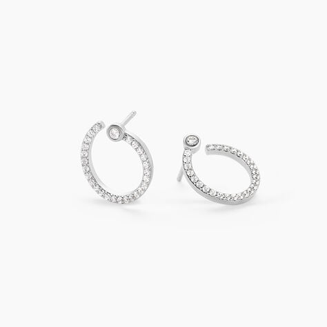 Boucles D'oreilles Puces Raffaela Argent Blanc Oxyde De Zirconium - Puces Femme | Marc Orian