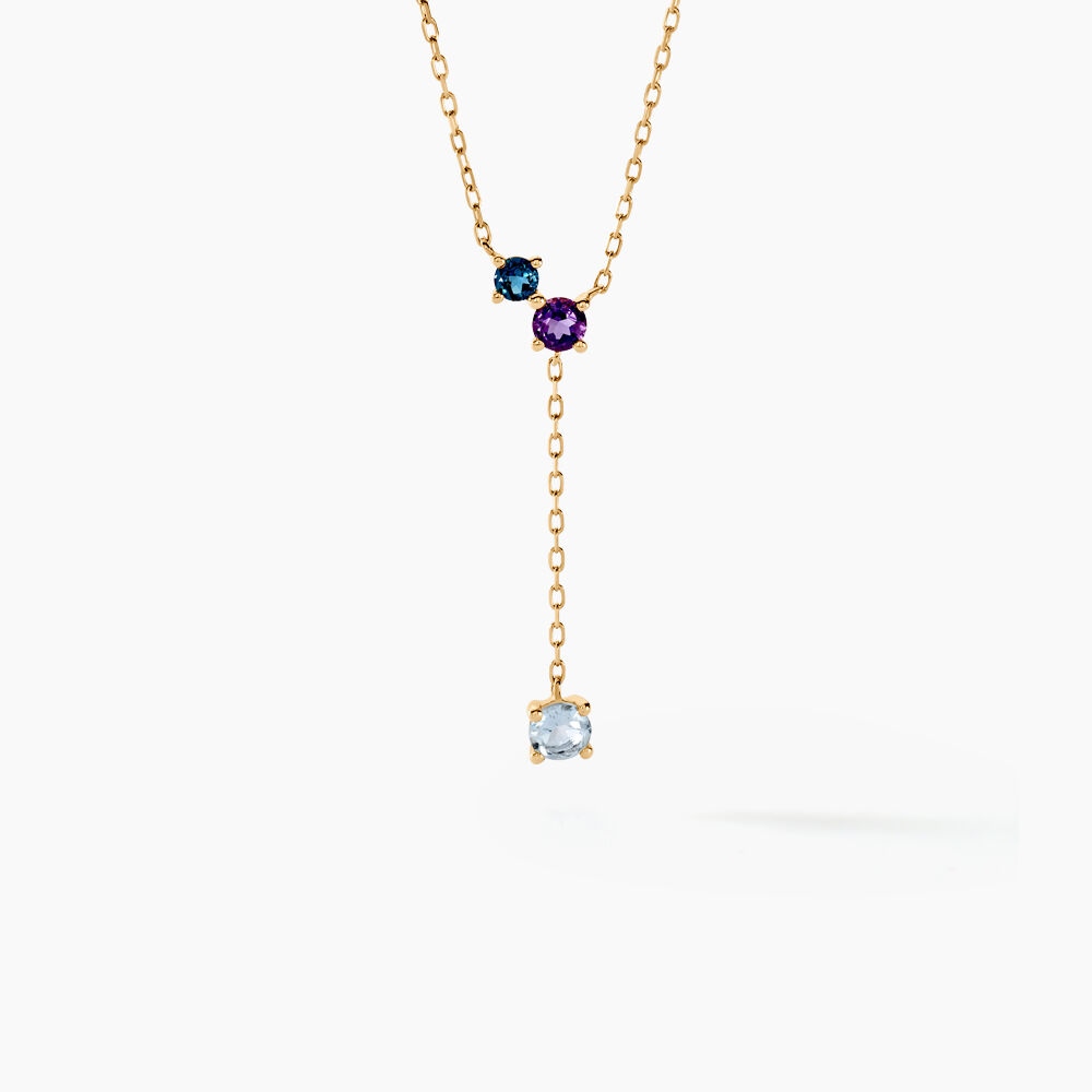 Collier Amaranta Or Jaune Topaze Améthyste - Colliers avec pierres Femme | Marc Orian