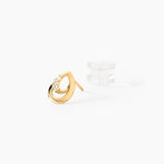 Boucles D'oreilles Puces Helie Goutte Or Jaune Oxyde De Zirconium - Puces Femme | Marc Orian