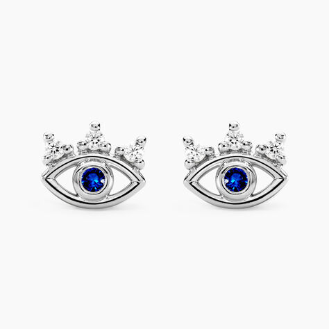 Boucles D'oreilles Puces Hina Argent Blanc Oxyde De Zirconium - Puces Femme | Marc Orian