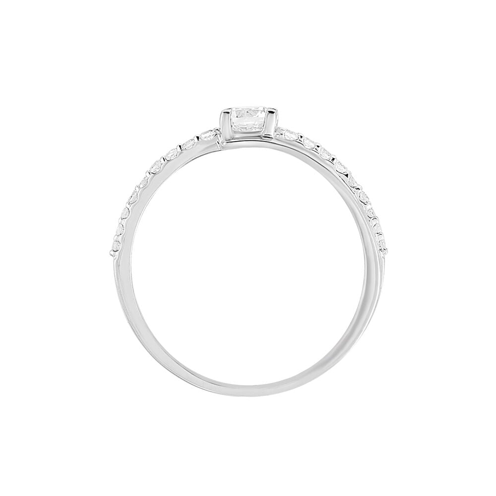 Bague April Or Blanc Oxyde De Zirconium - Solitaires Femme | Marc Orian