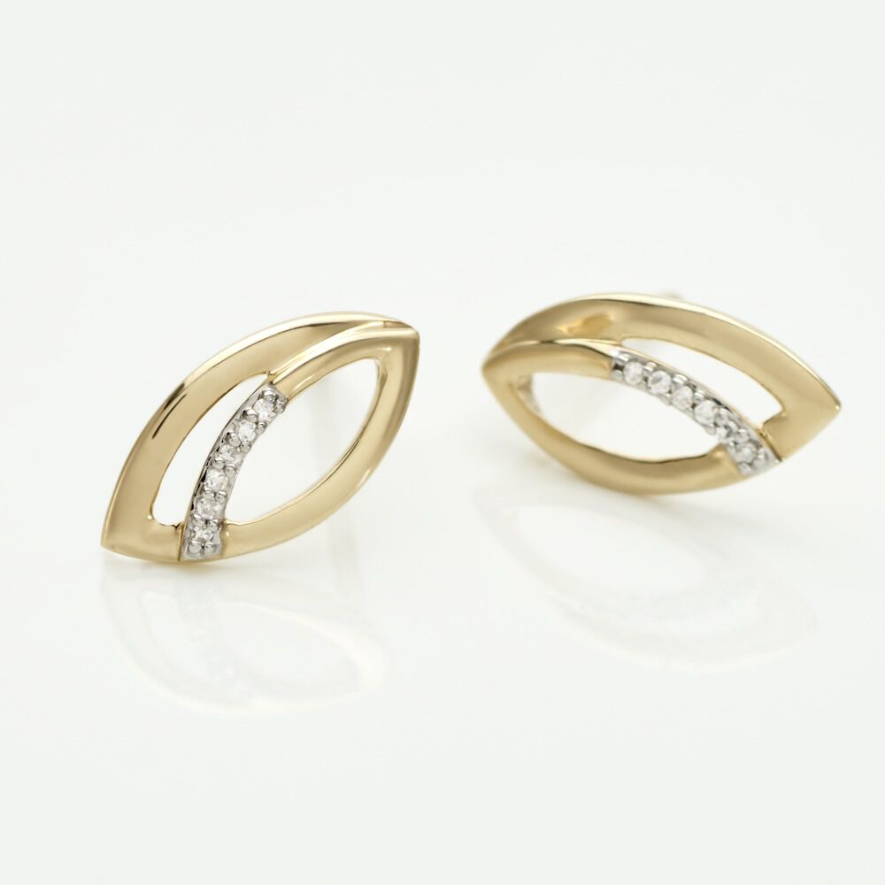 Boucles D'oreilles Or Jaune Svena Diamant - Puces Femme | Marc Orian