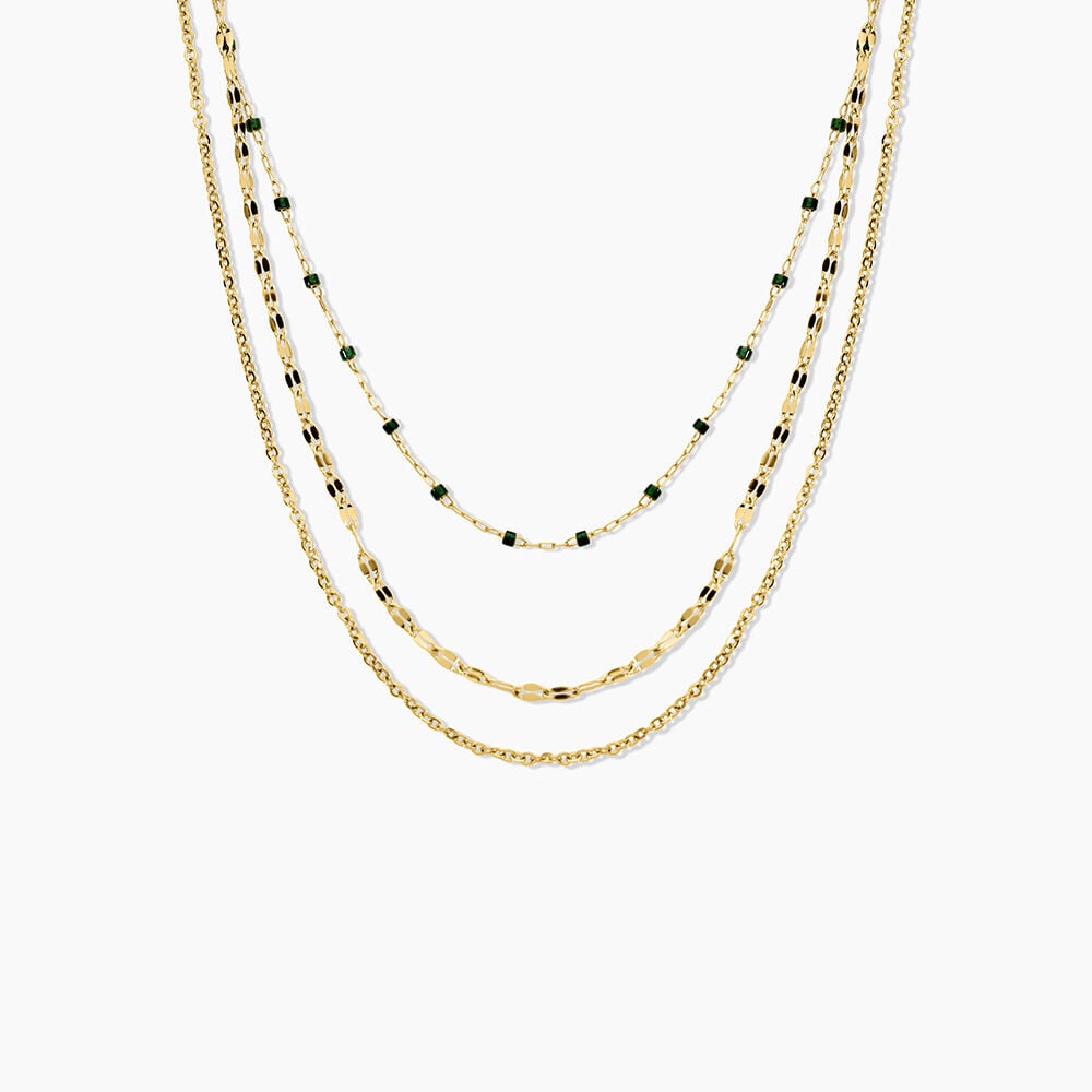 Collier Amala Acier Jaune Verre - Colliers avec pierres Femme | Marc Orian