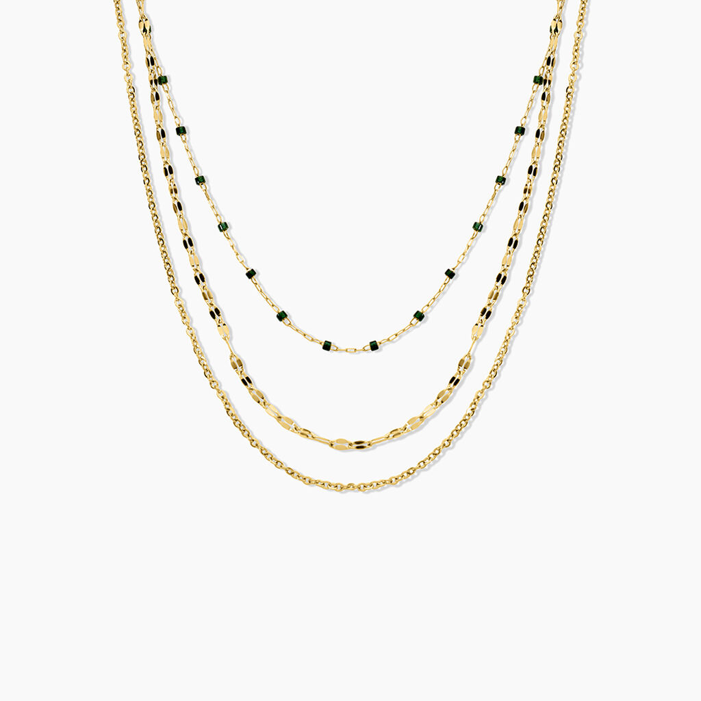 Collier Amala Acier Jaune Verre - Colliers avec pierres Femme | Marc Orian