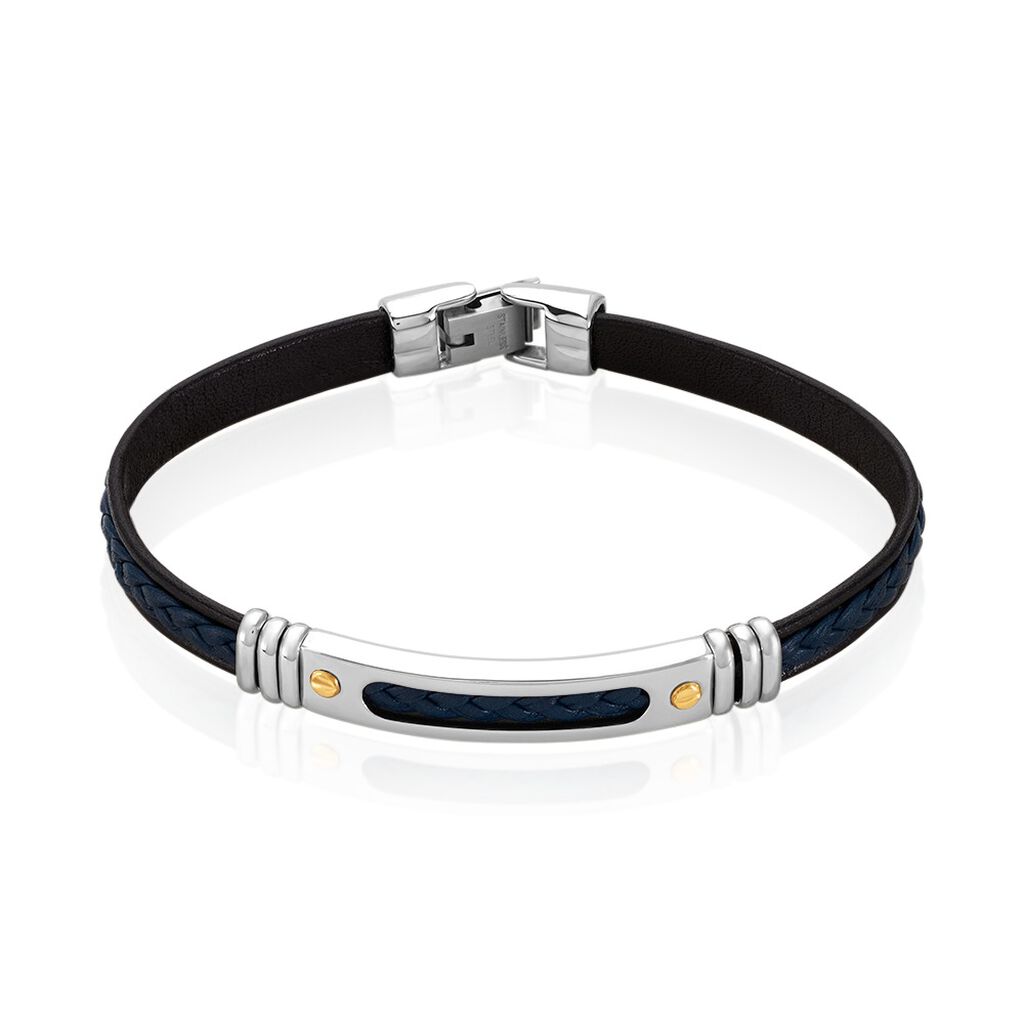 Bracelet Jourdan Cuir Bleu - Bracelets cuir Homme | Marc Orian