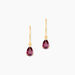 Boucles D'oreilles Puces Rhodolite Kayline Or Jaune Rhodolite - Pendantes Femme | Marc Orian