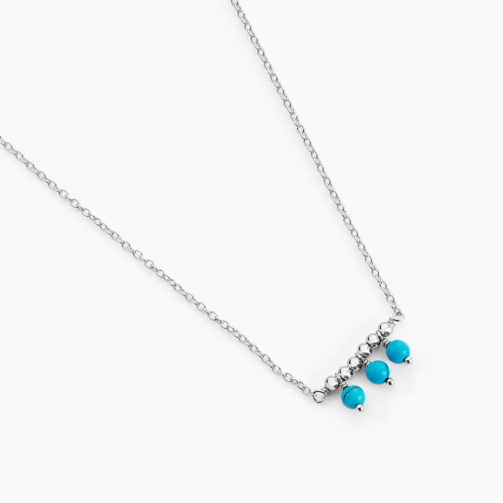 Collier Della Argent Blanc Turquoise - Colliers avec pierres Femme | Marc Orian