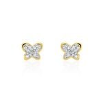 Boucles D'oreilles Puces Or Jaune Cercis Strass - Puces Enfant | Marc Orian