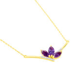 Collier Augustina Or Jaune Amethyste Oxyde De Zirconium - Colliers avec pierres Femme | Marc Orian