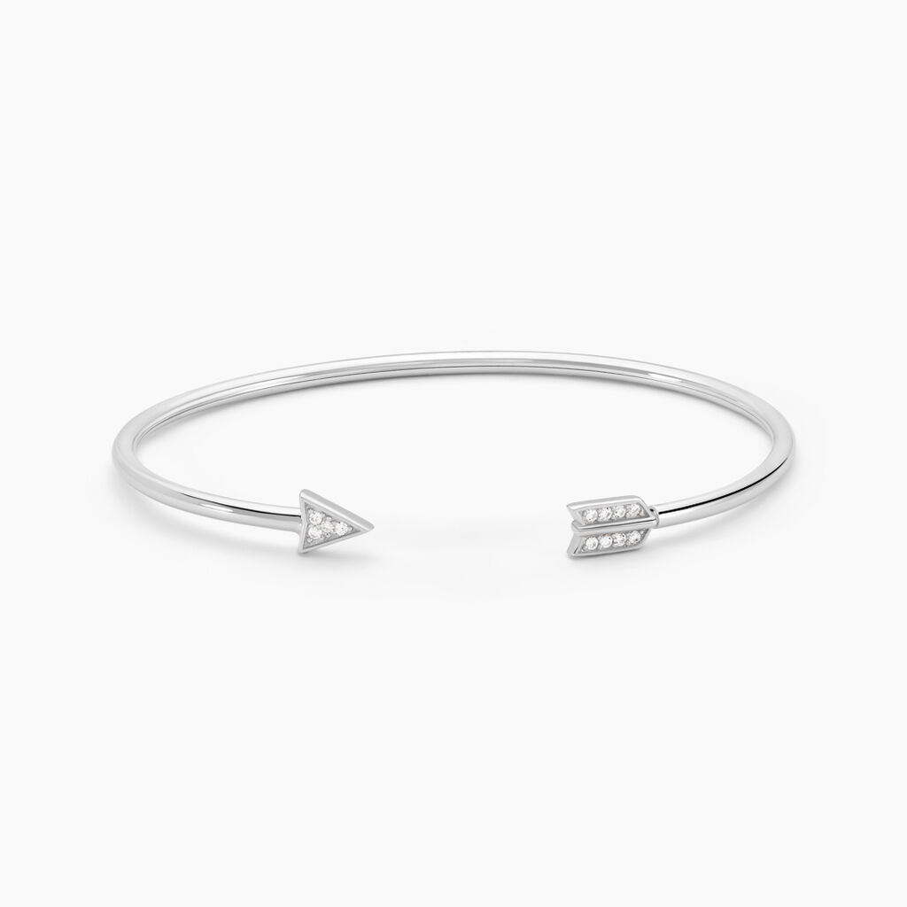 Bracelet Jonc Danae Argent Blanc Oxyde De Zirconium - Bracelets joncs Femme | Marc Orian