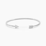 Bracelet Jonc Danae Argent Blanc Oxyde De Zirconium - Bracelets joncs Femme | Marc Orian
