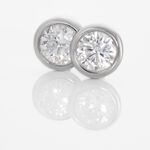 Boucles D'oreilles Puces Ofelia Or Blanc Diamant - Boucles d'oreilles mariage Femme | Marc Orian
