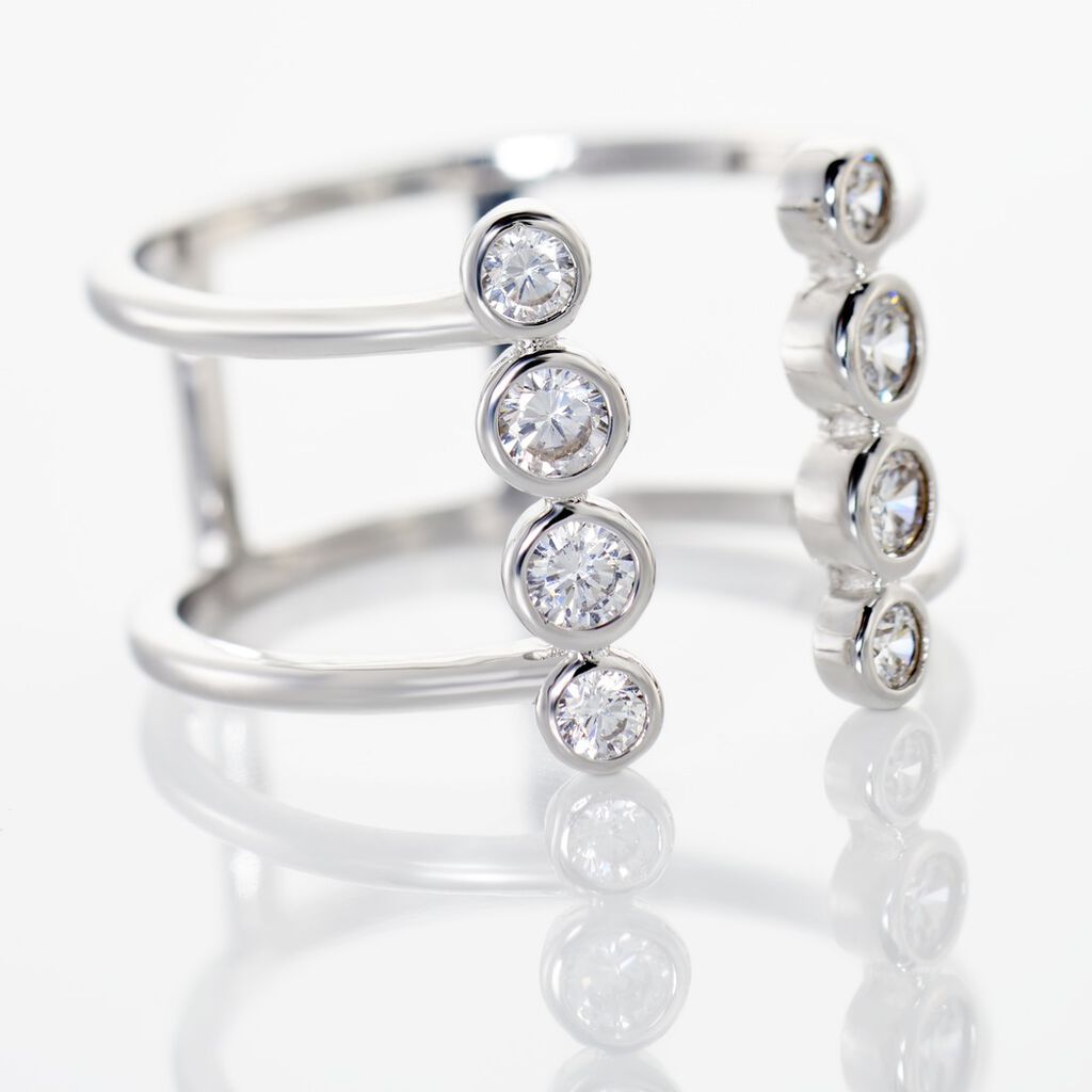 Bague Ajustable Janvier Argent Oxydes De Zirconium - Bague fantaisie Femme | Marc Orian