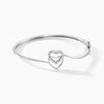 Bracelet Jonc Veronike Argent Blanc Oxyde De Zirconium - Bracelets joncs Femme | Marc Orian
