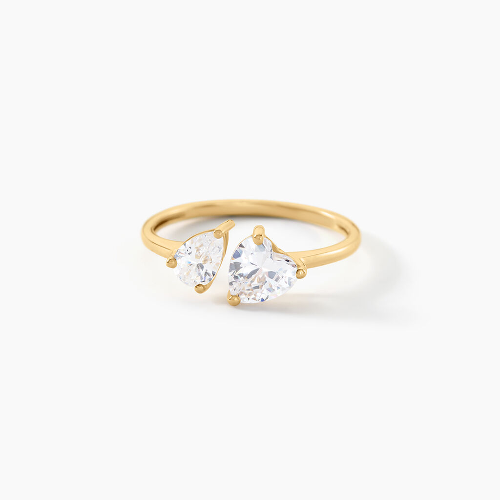 Bague Evika Argent Dor&eacute; A L'Or 750/1000 Oxyde De Zirconium - Bagues avec pierre Femme | Marc Orian