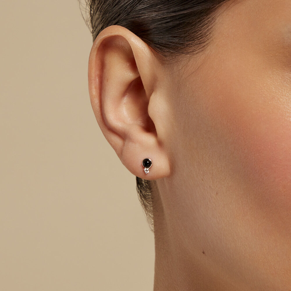 Boucles D'oreilles Puces Lonna Argent Blanc Verre Oxyde De Zirconium - Puces Femme | Marc Orian