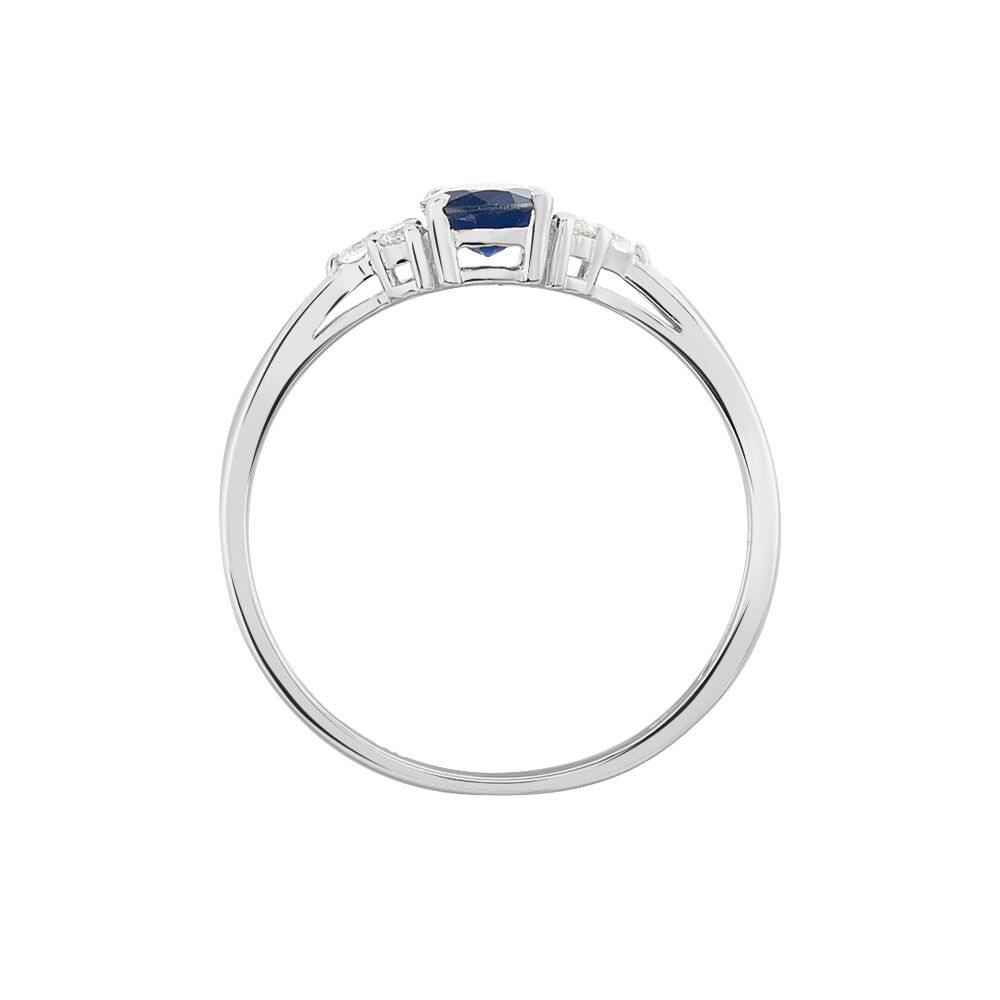 Bague Justienne Or Blanc Saphir Et Diamant - Solitaires Femme | Marc Orian