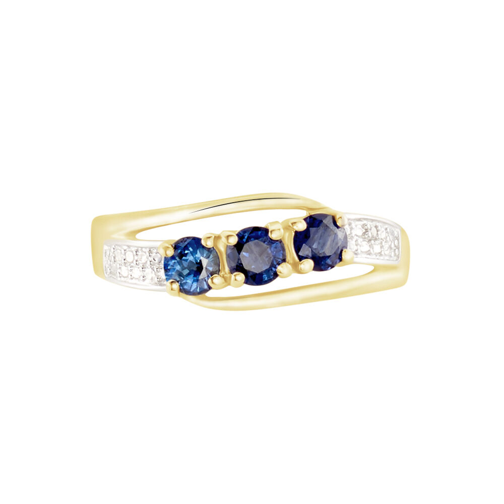 Bague Or Jaune Abelard Saphirs Diamants - Bagues fiançailles Femme | Marc Orian