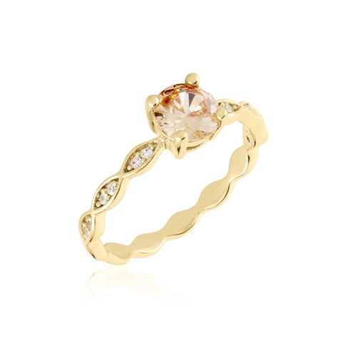 Bague Kurt Plaqu&eacute; Or Jaune Oxyde De Zirconium - Bijoux fantaisie Femme | Marc Orian