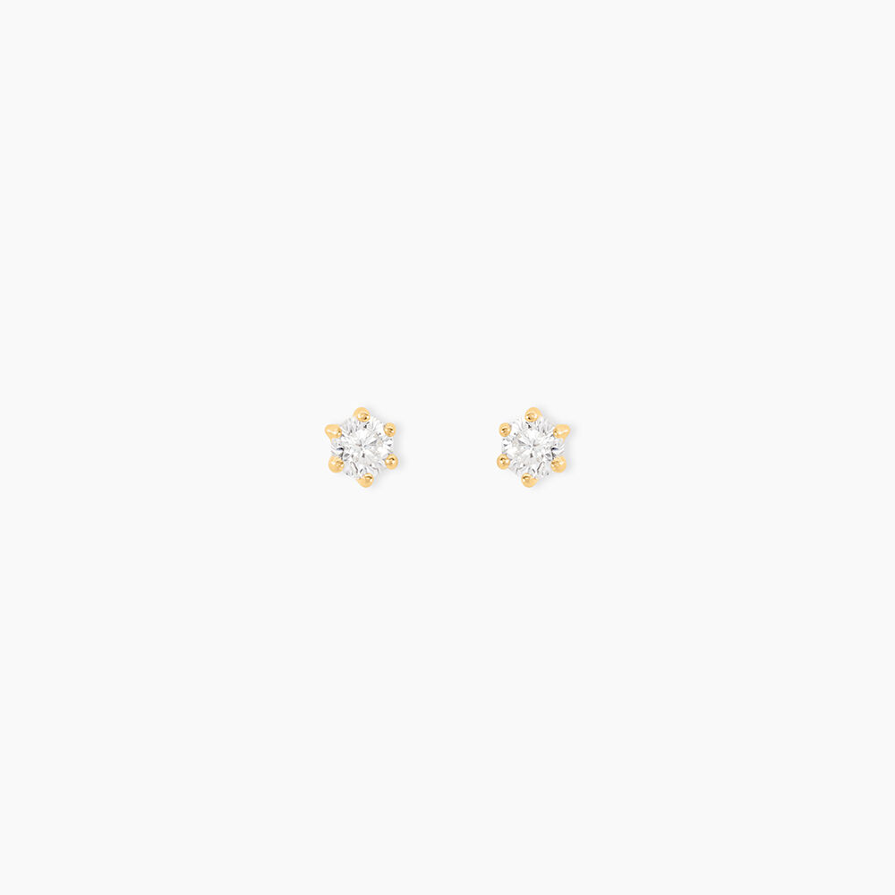 Boucles D'oreilles Puces Aconit Or Jaune Oxyde - Puces Femme | Marc Orian