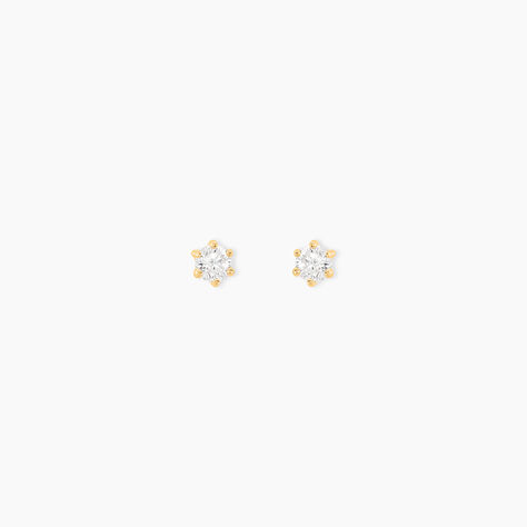 Boucles D'oreilles Puces Aconit Or Jaune Oxyde - Puces Femme | Marc Orian