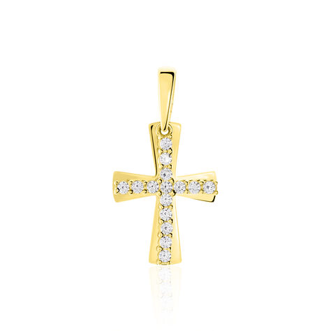 Pendentif Canice Croix Or Jaune Oxyde De Zirconium - Pendentifs Famille | Marc Orian