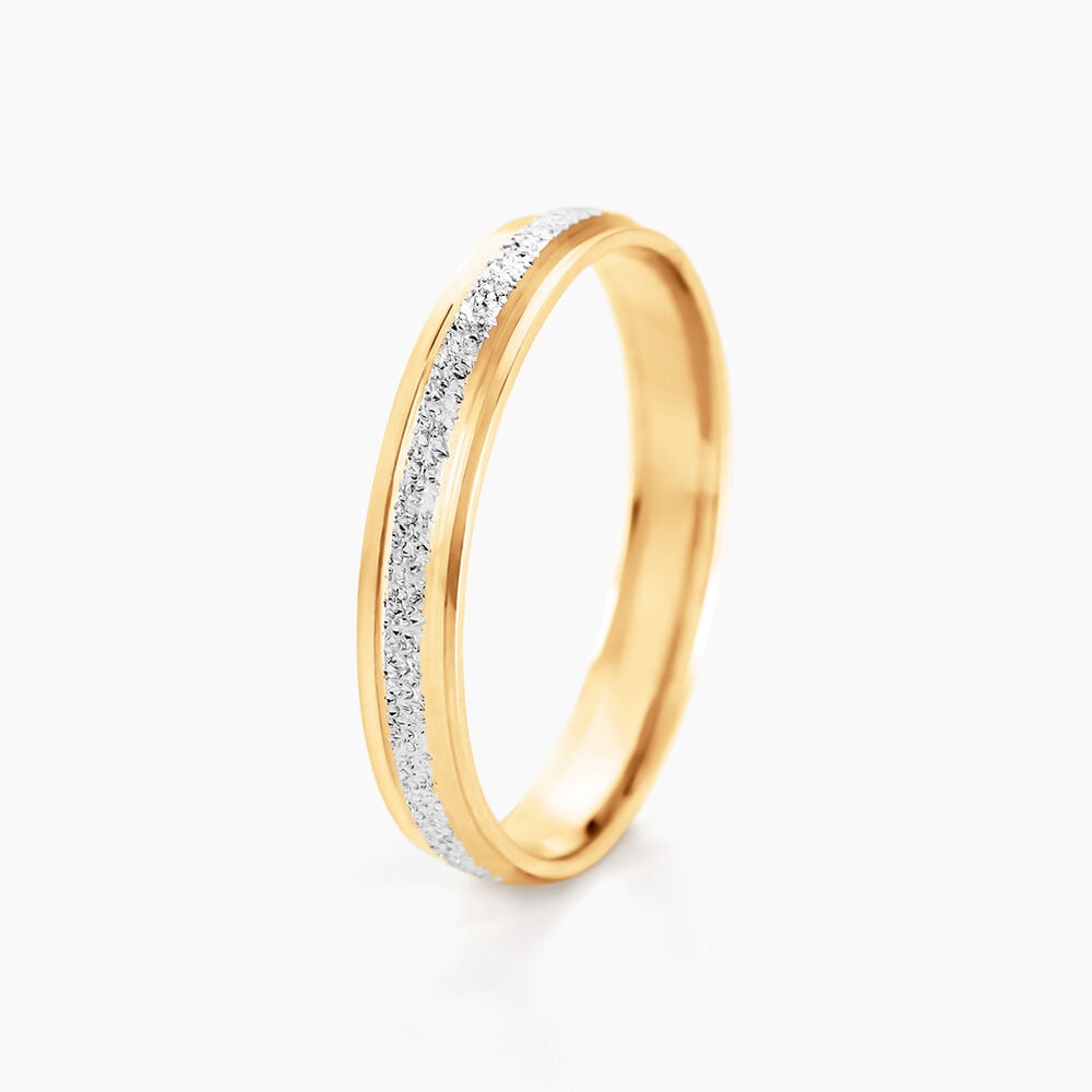 Alliance Caroline Sablee Ruban Plat Or Bicolore - Alliances personnalis&eacute;es Unisex | Marc Orian