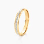 Alliance Caroline Sablee Ruban Plat Or Bicolore - Alliances personnalis&eacute;es Unisex | Marc Orian