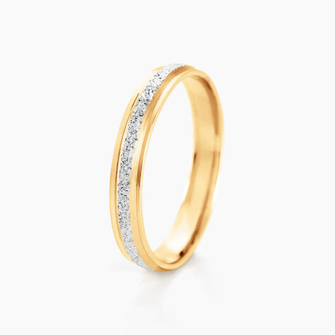Alliance Caroline Sablee Ruban Plat Or Bicolore - Alliances personnalis&eacute;es Unisex | Marc Orian