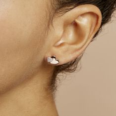 Boucles D'oreilles Puces Flamen Argent Rose Oxyde De Zirconium - Clous d'oreilles Femme | Marc Orian