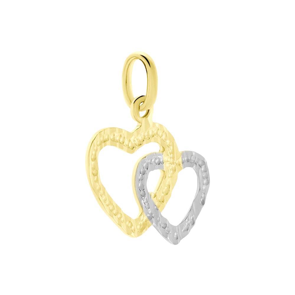 EUDOCIE DOPPELT 1 Damen Anhänger Gold Bicolor 375 (9 Karat) Herz - Pendentifs Femme | Marc Orian