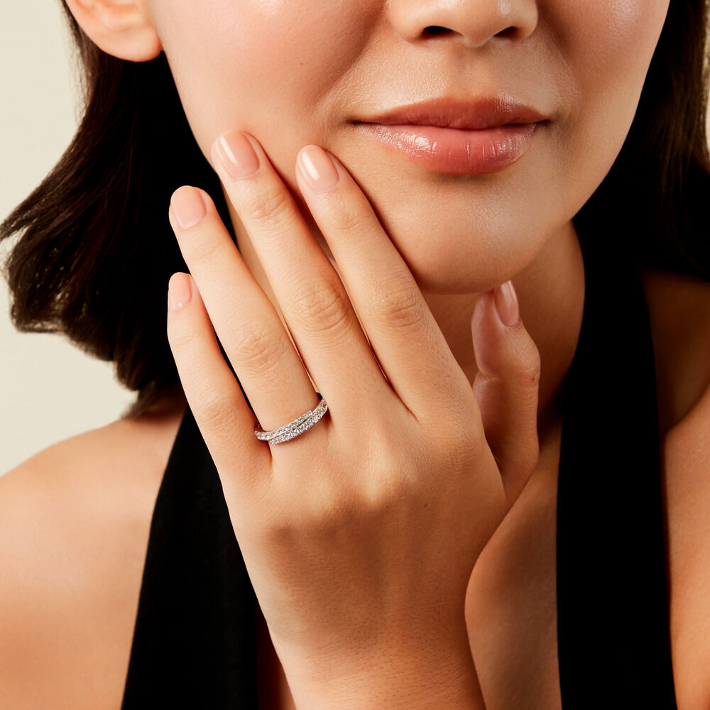 Bague Magdolna Or Blanc Oxyde De Zirconium - Bagues avec pierre Femme | Marc Orian