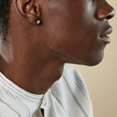 Boucles D'oreilles Puces Phebus Him Classique Acier Blanc - Clous d'oreilles Homme | Marc Orian