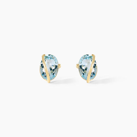 Boucles D'oreilles Puces Prudencia Or Jaune Topaze - Puces Femme | Marc Orian