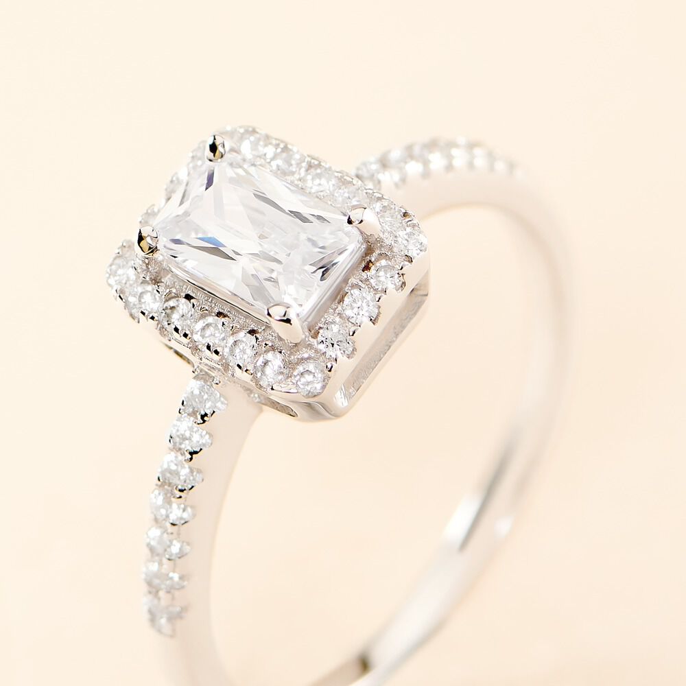 Bague Shanta Argent Blanc Oxyde De Zirconium - Solitaires Femme | Marc Orian