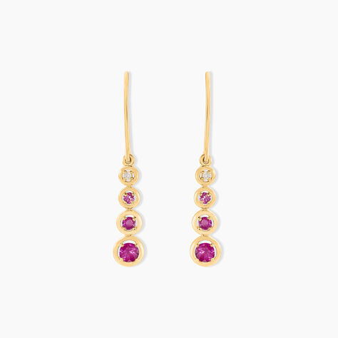 Boucles D'oreilles Pendantes Josephine Or Jaune Rubis - Pendantes Femme | Marc Orian