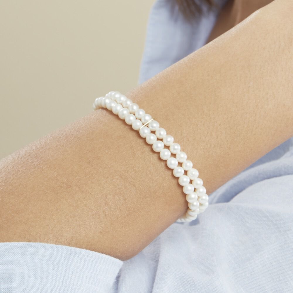 Bracelet Silene 2 Rangs Or Jaune Perle De Culture - Bracelets chaînes Femme | Marc Orian