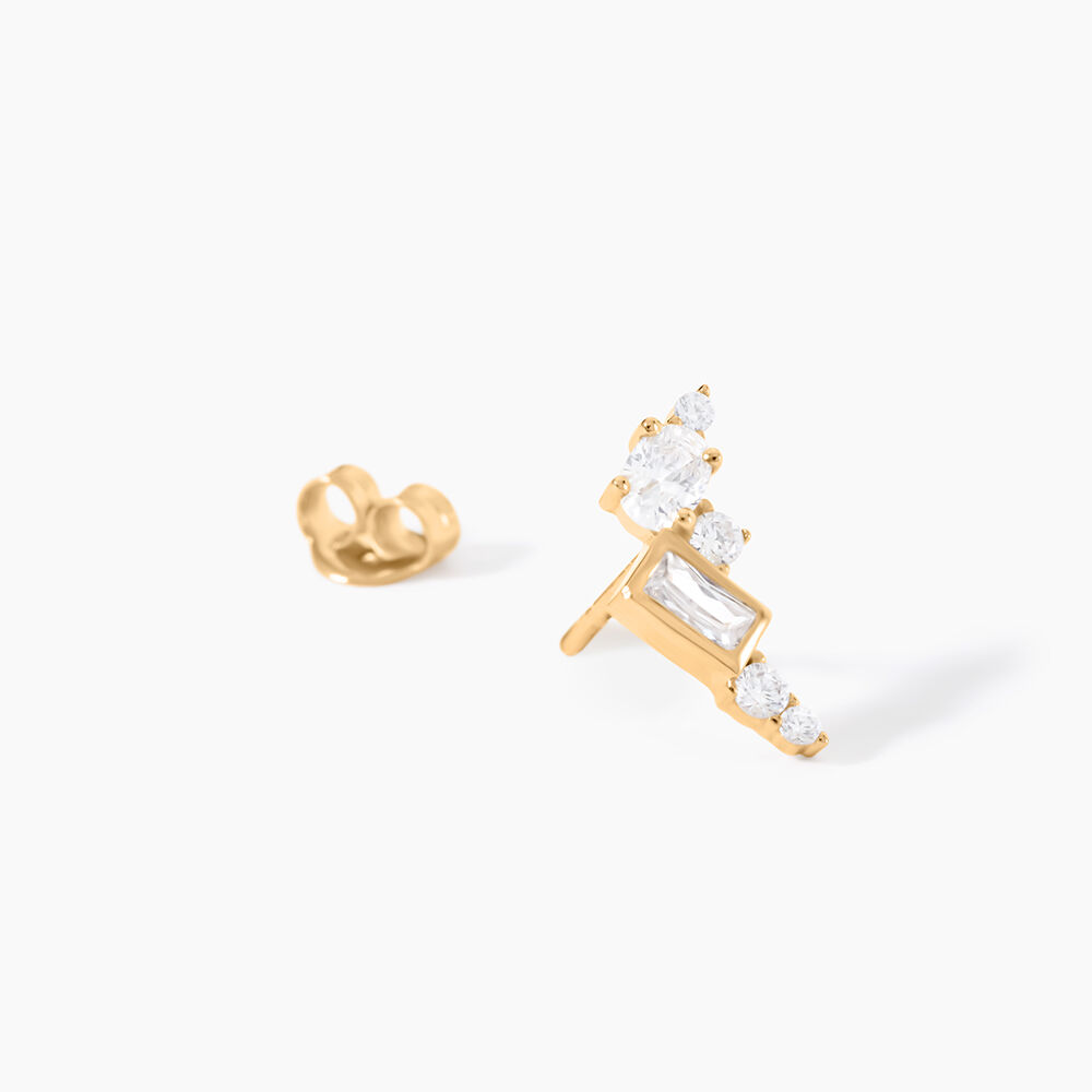 Boucles D'Oreilles Puces Sya Plaqu&eacute; Or Jaune Oxyde De Zirconium - Puces Femme | Marc Orian