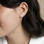Boucles D'oreilles Grimpantes Aldrick Argent Blanc Oxyde De Zirconium - Piercings d'oreilles Femme | Marc Orian