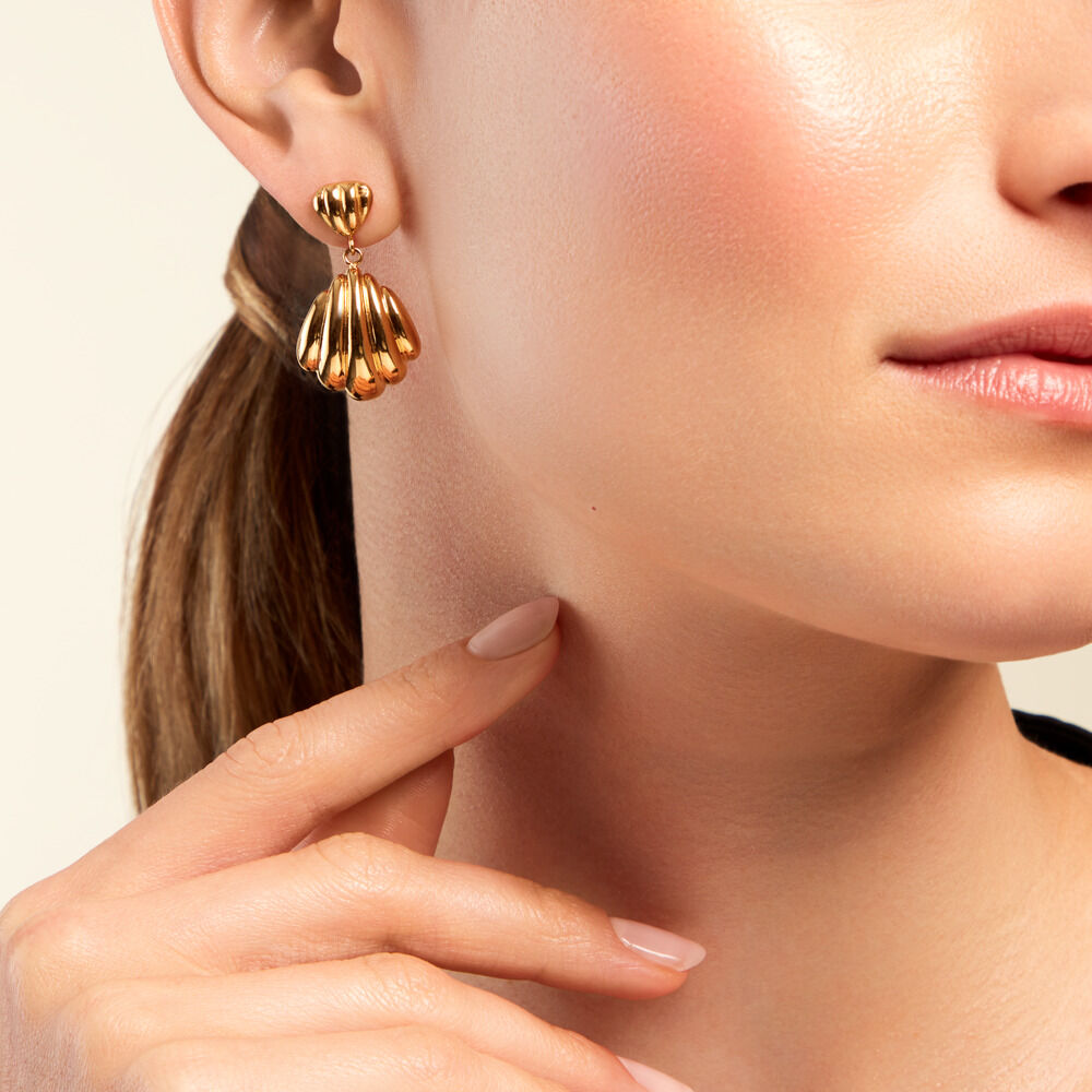 Boucles D'oreilles Pendantes Dila Acier Jaune - Pendantes Femme | Marc Orian