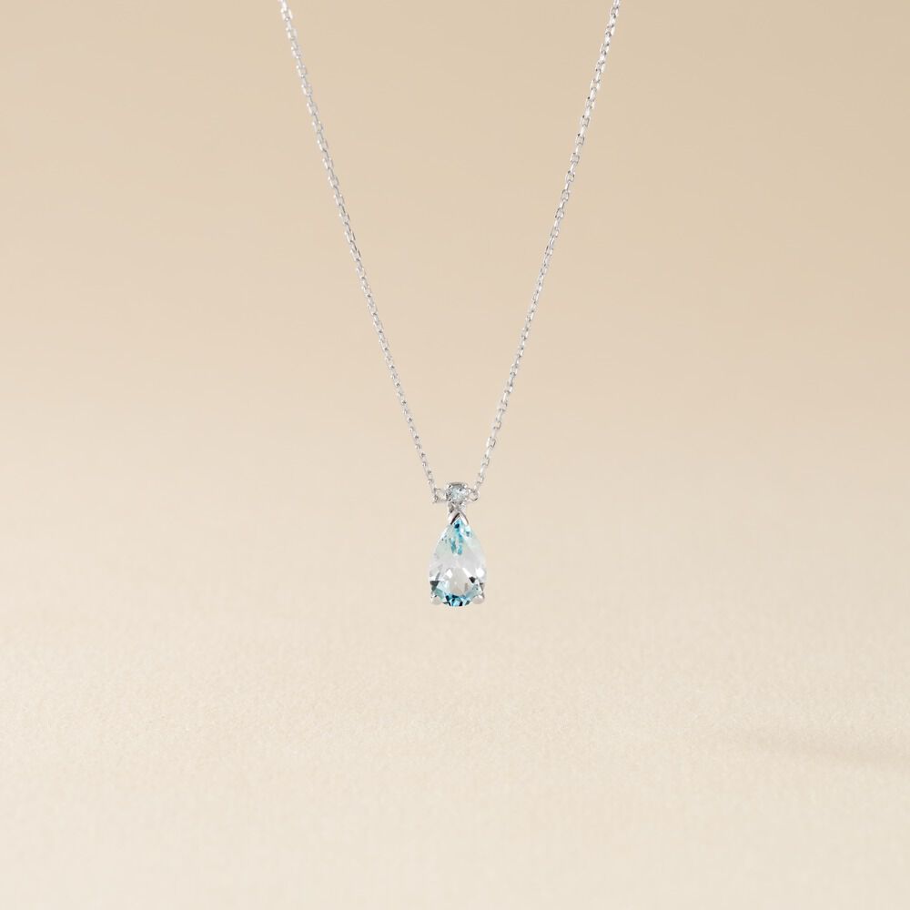 Collier Yrene Or Blanc Topaze - Colliers avec pierres Femme | Marc Orian