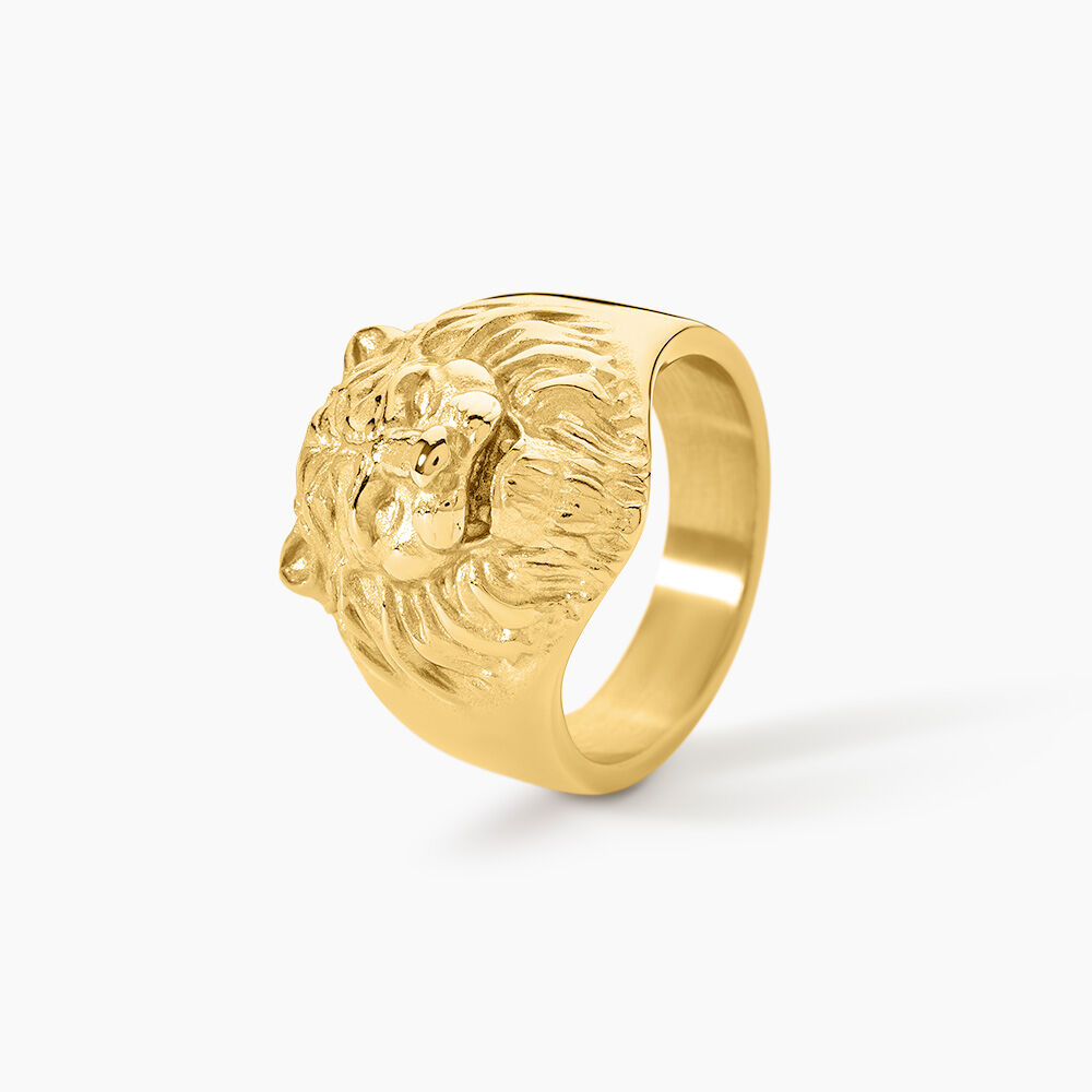 Chevali&egrave;re Guess Lion King Acier Jaune - Bijoux fantaisie Homme | Marc Orian