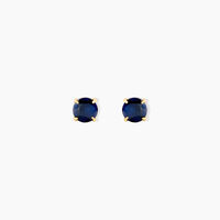 Boucles D'oreilles Puces Elea Serti Griffe Or Jaune Saphir
