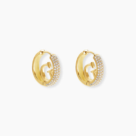 Cr&eacute;oles Guess Crazy Earrings Acier Jaune Oxyde De Zirconium - Cr&eacute;oles Femme | Marc Orian