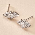 Boucles D'oreilles Puces Mascaret Argent Blanc Oxyde De Zirconium - Puces Femme | Marc Orian