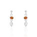 Boucles D'oreilles Pendantes Nolana Argent Blanc Ambre - Pendantes Femme | Marc Orian
