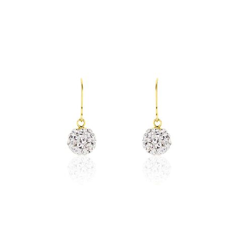 Boucles D'oreilles Pendantes Or Jaune Fidelia Cristal - Boucles d'oreilles Pendantes Femme | Marc Orian