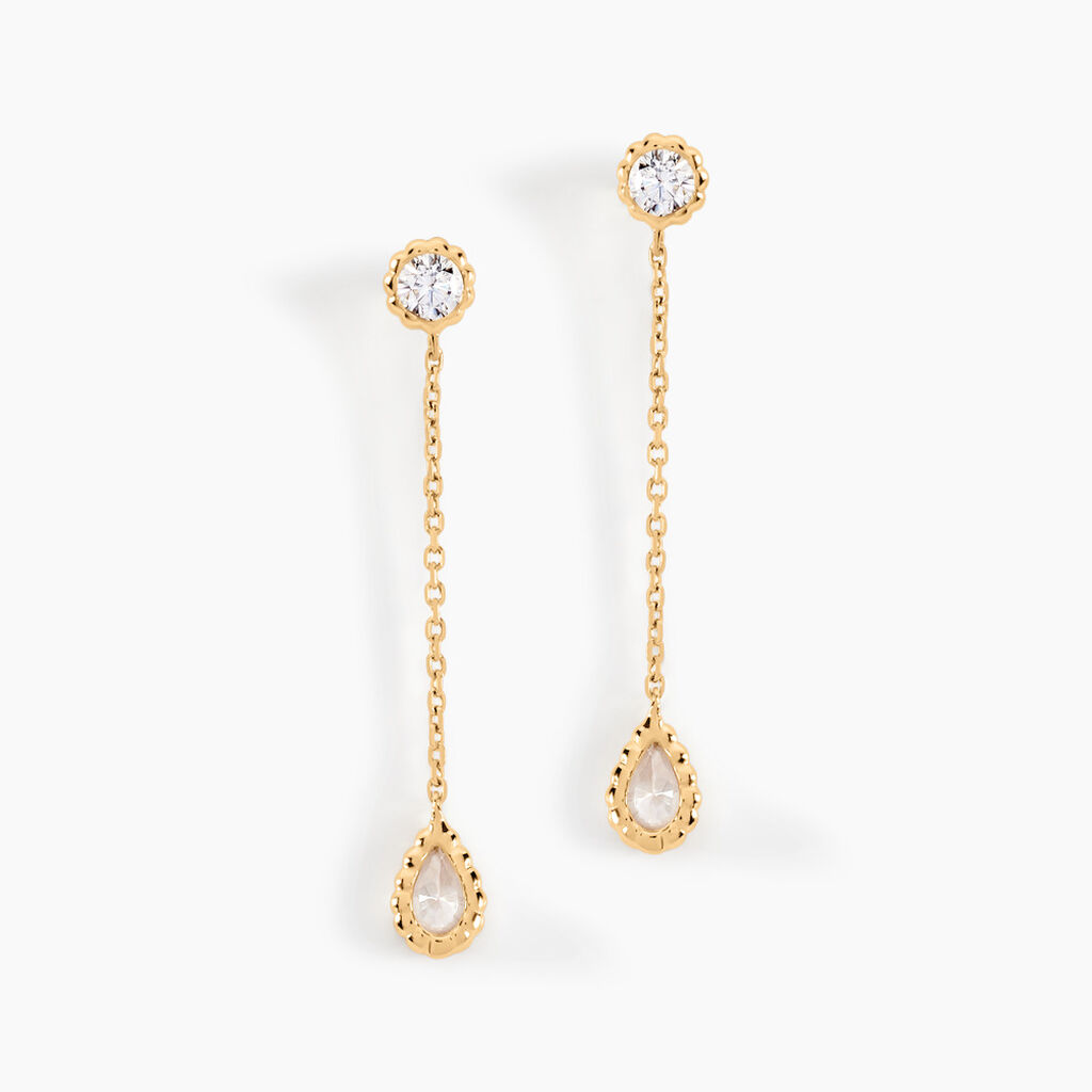 Boucles D'oreilles Pendantes Kadidja Or Jaune Oxyde De Zirconium - Pendantes Femme | Marc Orian