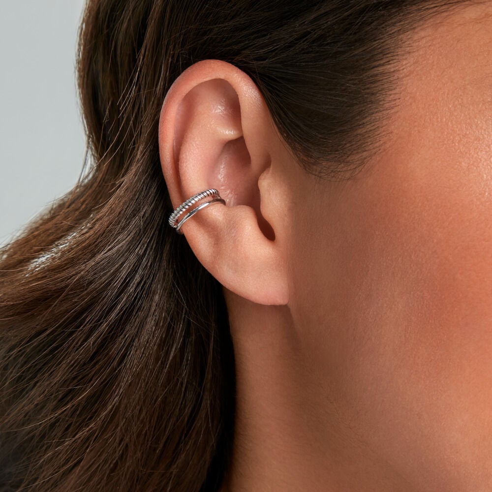 Bijoux D'Oreilles Poly Argent Blanc - Piercings d'oreilles Femme | Marc Orian