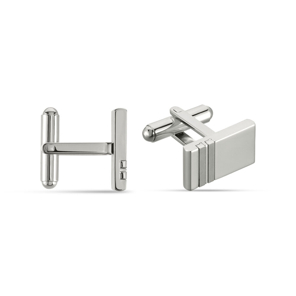 Boutons De Manchette Acier Blanc Moritz - Boutons de manchette Homme | Marc Orian